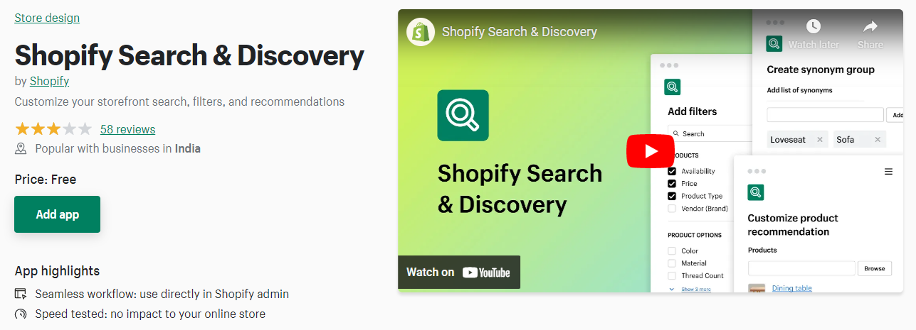 Shopify Search & Discovery